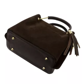   Luka 26-046 barna női velúr bőr kézitáska 26 x 22 x 14 cm