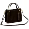 Luka 26-046 barna női velúr bőr kézitáska 26 x 22 x 14 cm