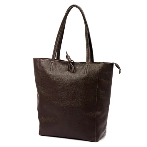 Patrizia 27-002 Z sötétbarna női bőr válltáska, shopper 39 x 36 x 14 cm
