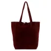 Patrizia 419-013-05 bordó velúr bőr női válltáska, shopper 38 x 38 x 13 cm