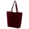 Patrizia 419-013-05 bordó velúr bőr női válltáska, shopper 38 x 38 x 13 cm