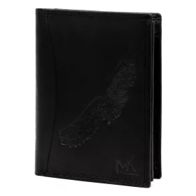   Money Kepper CDD 5601 BIRD fekete férfi bőr pénztárca, sas motívummal 10 x 13 x 2.5 cm