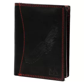   Money Kepper CDD 5601 BIRD fekete-piros férfi bőr pénztárca, sas motívummal 10 x 13 x 2.5 cm