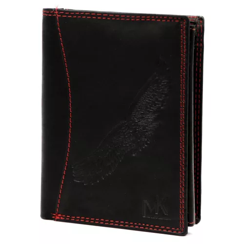 Money Kepper CDD 5601 BIRD fekete-piros férfi bőr pénztárca, sas motívummal 10 x 13 x 2.5 cm