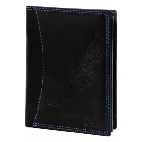   Money Kepper CDD 5601 BIRD fekete férfi bőr pénztárca, sas motívummal 10 x 13 x 2.5 cm