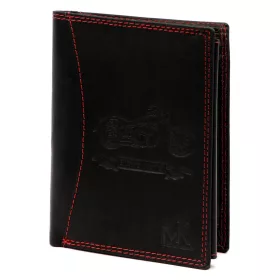   Money Kepper CDD 5601 BIKE fekete-piros férfi bőr pénztárca, motoros motívummal 10 x 13 x 2.5 cm