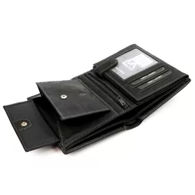   Money Kepper CDD 5601 BIKE fekete férfi bőr pénztárca, motoros motívummal 10 x 13 x 2.5 cm