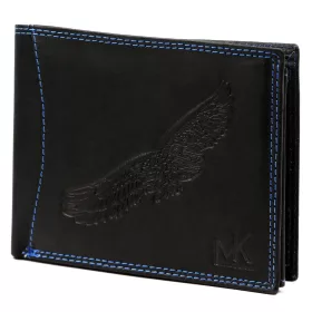   Money Kepper CDD 5600 BIRD fekete férfi bőr pénztárca, sas mintával 12.5 x 10 x 2.5 cm