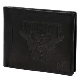   Money Kepper CDD 5600 WILD WEST fekete férfi bőr pénztárca, Western motívummal 12.5 x 10 x 2.5 cm