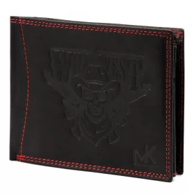   Money Kepper CDD 5600 WILD WEST fekete-piros férfi bőr pénztárca, Western motívummal 12.5 x 10 x 2.5 cm