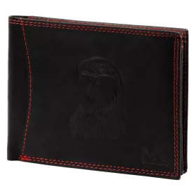   Money Kepper CDD 5600 EAGLE fekete-piros férfi bőr pénztárca, sas motívummal 12.5 x 10 x 2.5 cm
