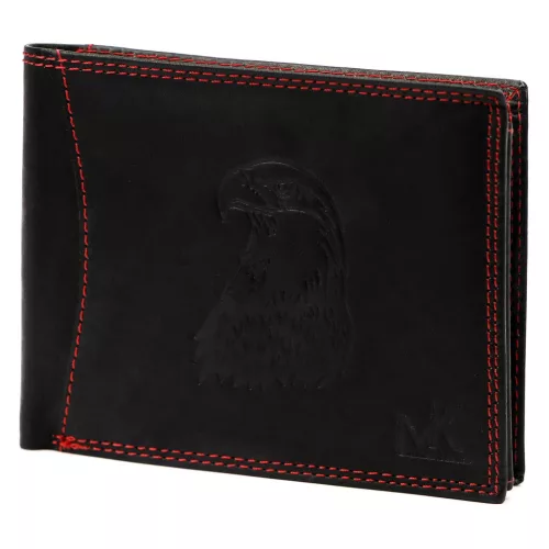 Money Kepper CDD 5600 EAGLE fekete-piros férfi bőr pénztárca, sas motívummal 12.5 x 10 x 2.5 cm