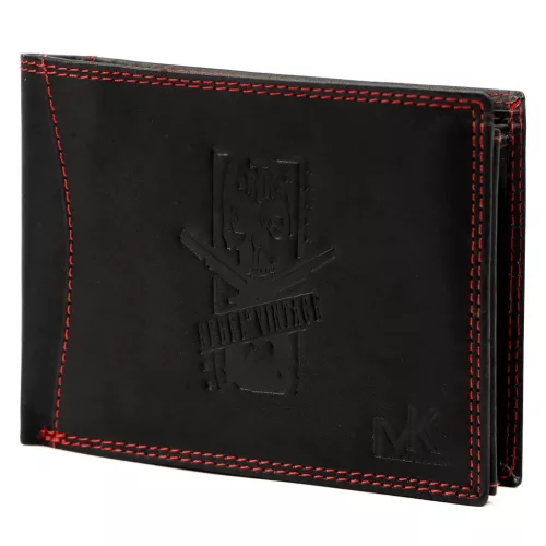 Money Kepper CDD 5600 REBEL VINTAGE fekete-piros férfi bőr pénztárca 12.5 x 10 x 2.5 cm