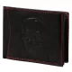 Money Kepper CDD 5600 SKULL fekete-piros férfi bőr pénztárca, koponya mintával 12.5 x 10 x 2.5 cm