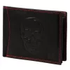 Money Kepper CDD 5600 SKULL fekete-piros férfi bőr pénztárca, koponya mintával 12.5 x 10 x 2.5 cm