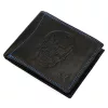 Money Kepper CDD 5600 SKULL fekete férfi bőr pénztárca, koponya mintával 12.5 x 10 x 2.5 cm