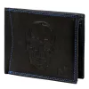 Money Kepper CDD 5600 SKULL fekete férfi bőr pénztárca, koponya mintával 12.5 x 10 x 2.5 cm