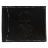 Money Kepper CDD 5600 SKULL fekete férfi bőr pénztárca, koponya mintával 12.5 x 10 x 2.5 cm