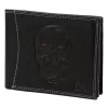 Money Kepper CDD 5600 SKULL fekete férfi bőr pénztárca, koponya mintával 12.5 x 10 x 2.5 cm