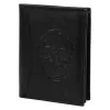 Money Kepper CDD 5601 SKULL fekete férfi bőr pénztárca, koponya motívummal 10 × 13 × 2,5 cm