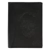 Money Kepper CDD 5601 SKULL fekete férfi bőr pénztárca, koponya motívummal 10 × 13 × 2,5 cm