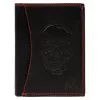 Money Kepper CDD 5601 SKULL fekete-piros férfi bőr pénztárca, koponya motívummal 10 × 13 × 2,5 cm