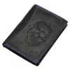 Money Kepper CDD 5601 SKULL fekete férfi bőr pénztárca, koponya motívummal 10 × 13 × 2,5 cm