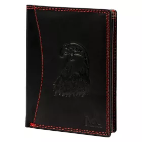   Money Kepper CDD 5601 EAGLE fekete-piros férfi bőr pénztárca, sas motívummal 10 × 13 × 2,5 cm