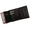 Money Kepper CDD 5601 EAGLE fekete-piros férfi bőr pénztárca, sas motívummal 10 × 13 × 2,5 cm