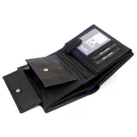   Money Kepper CDD 5601 EAGLE fekete férfi bőr pénztárca, sas motívummal 10 × 13 × 2,5 cm