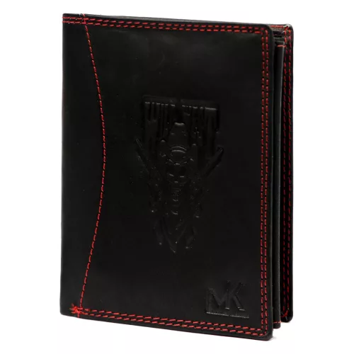 Money Kepper CDD 5601 WILD WEST fekete-piros férfi bőr pénztárca 10 × 13 × 2,5 cm