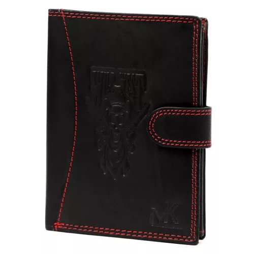 Money Kepper CDD 5601B WILD WEST fekete-piros férfi bőr pénztárca 10.5 x 13 x 2.5 cm