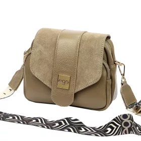   EGO ES0276CR 160325JZ női taupe bőr válltáska, oldaltáska 20 x 17 x 9 cm