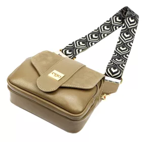   EGO ES0276CR 160325JZ női taupe bőr válltáska, oldaltáska 20 x 17 x 9 cm