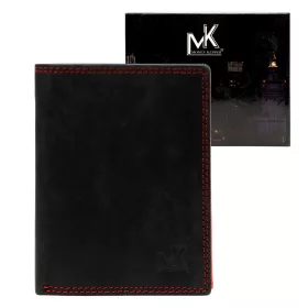   Money Kepper SN5601 RFID fekete-piros férfi bőr pénztárca 10 x 12.5 x 2.5 cm