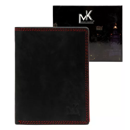 Money Kepper SN5601 RFID fekete-piros férfi bőr pénztárca 10 x 12.5 x 2.5 cm