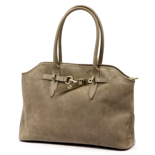 Luka 26-054 taupe női bőr válltáska, oldaltáska 43 x 29 x 15 cm