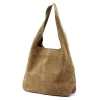 Camilla PREMIUM 10.006 taupe női velúr bőr válltáska 35 x 32 x 15 cm