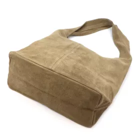   Camilla PREMIUM 10.006 taupe női velúr bőr válltáska 35 x 32 x 15 cm