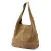 Camilla PREMIUM 10.006 taupe női velúr bőr válltáska 35 x 32 x 15 cm