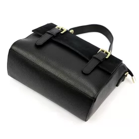   Luka 26-056 fekete női bőr kézitáska, oldaltáska 26 x 19 x 11 cm