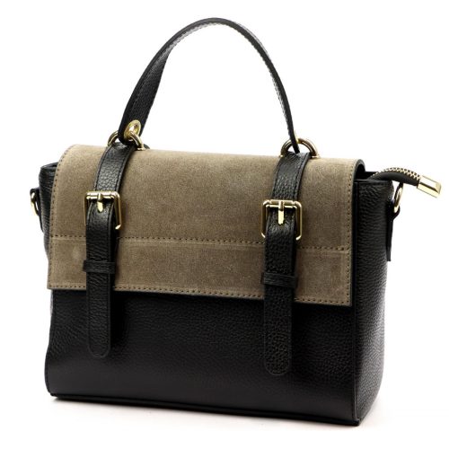 Luka 26-056 taupe női bőr kézitáska, oldaltáska 26 x 19 x 11 cm