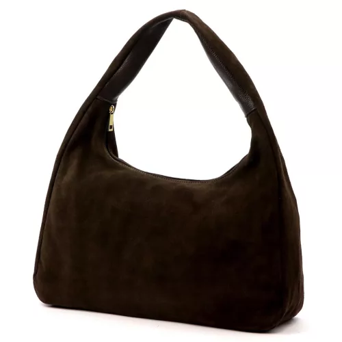 Luka 26-050 barna női velúr bőr válltáska 44 x 23 x 13 cm