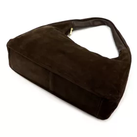   Luka 26-050 barna női velúr bőr válltáska 44 x 23 x 13 cm