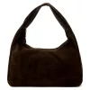Luka 26-050 barna női velúr bőr válltáska 44 x 23 x 13 cm