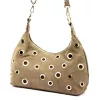 Luka 26-052 taupe női velúr bőr válltáska, oldaltáska 35 x 26 x 13 cm