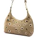 Luka 26-052 taupe női velúr bőr válltáska, oldaltáska 35 x 26 x 13 cm
