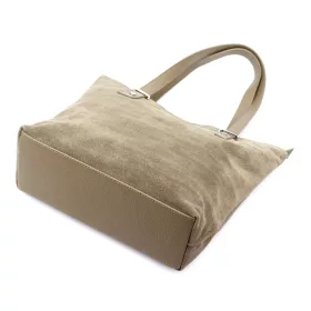   Luka 26-063 taupe női velúr bőr válltáska 39 x 30 x 13 cm