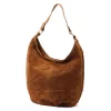 Luka 26-049 konyakbarna női velúr bőr válltáska 34 x 30 x 15 cm
