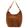 Luka 26-049 konyakbarna női velúr bőr válltáska 34 x 30 x 15 cm